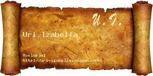 Uri Izabella névjegykártya